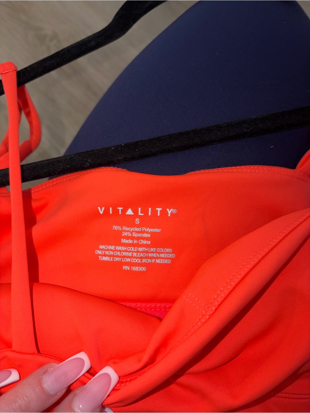 Vitality Pulse Neon Coral Bra & High-Waist Volley Short Set - Picture 3 of 4